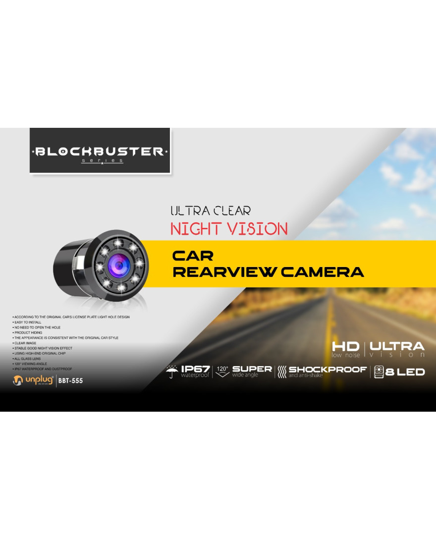 Blockbuster BBT 555 | 8 LEDs Hi Definition Night Vision Car Reverse Camera